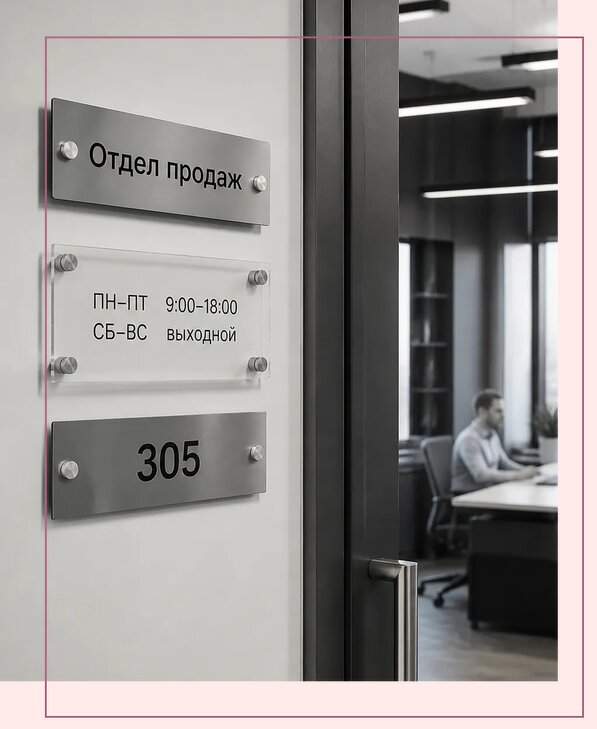 Офисные таблички на дверь в Тынде по цене от 5036 р. | Аванза-Тнд